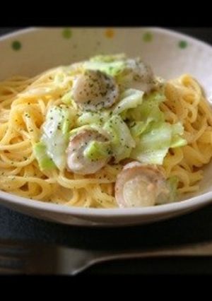 キャベツとホタテのクリームパスタ♡-レシピのメイン写真