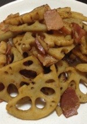 蓮根カレー粉炒め-レシピのメイン写真