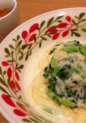 かぶの葉で♡簡単クリームパスタ-レシピのメイン写真