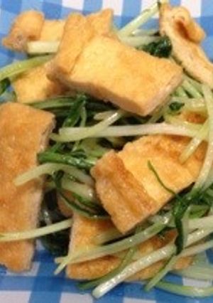 油揚げと水菜の炒めもの-レシピのメイン写真