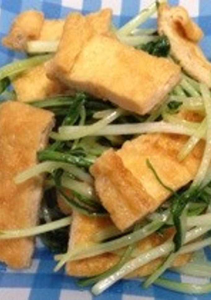 油揚げと水菜の炒めもの-レシピのメイン写真