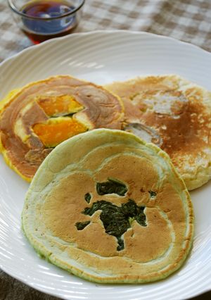 ヘルシー♪３種の野菜と豆乳のパンケーキ-レシピのメイン写真
