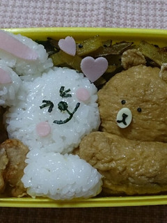 LINEブラウン&コニーラブラブ3D弁当-レシピのメイン写真