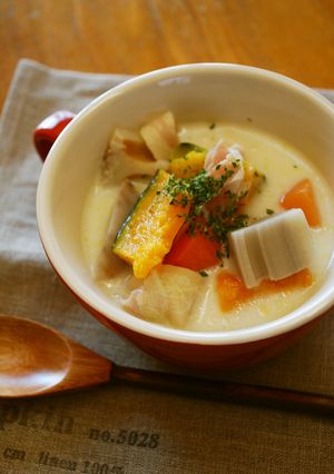 体ポカポカ♪根菜の豆乳みそスープ-レシピのメイン写真