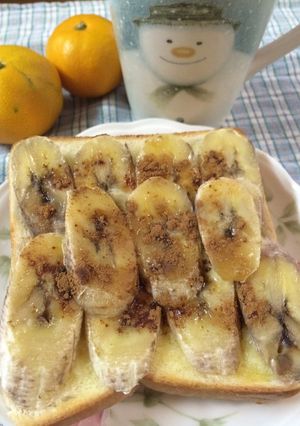 手ごね食パン　バナナシナモントースト♪-レシピのメイン写真