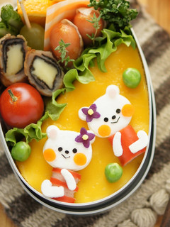 キャラ弁♪型ぬきで簡単おすわりクマちゃん-レシピのメイン写真