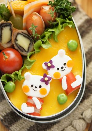 キャラ弁♪型ぬきで簡単おすわりクマちゃん-レシピのメイン写真