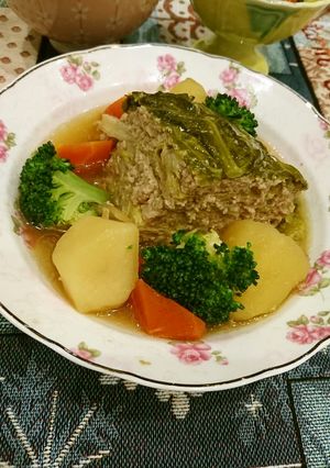 白菜(キャベツ)と挽き肉の重ね煮-レシピのメイン写真