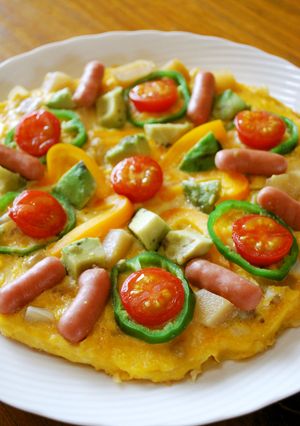 彩り野菜の♪オープンオムレツ-レシピのメイン写真