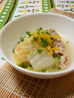 ほっこり柚子香る☆白菜と豚肉のスープ煮-レシピのメイン写真