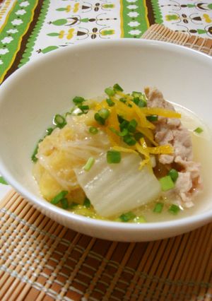 ほっこり柚子香る☆白菜と豚肉のスープ煮-レシピのメイン写真