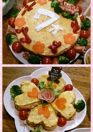 オムライスdeお祝い！！オムライスケーキ-レシピのメイン写真