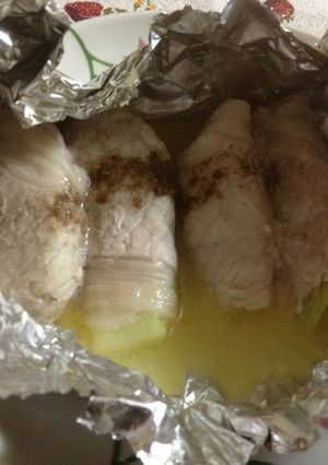 はやとうりと豚のホイル焼き♪-レシピのメイン写真
