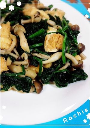 ほうれん草と油揚げの生姜焼き♡-レシピのメイン写真