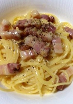 生クリーム、牛乳なしの本格カルボナーラ♪-レシピのメイン写真