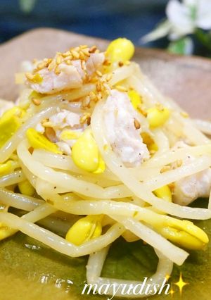 ヘルシー♪豆もやしとササミの和え物-レシピのメイン写真