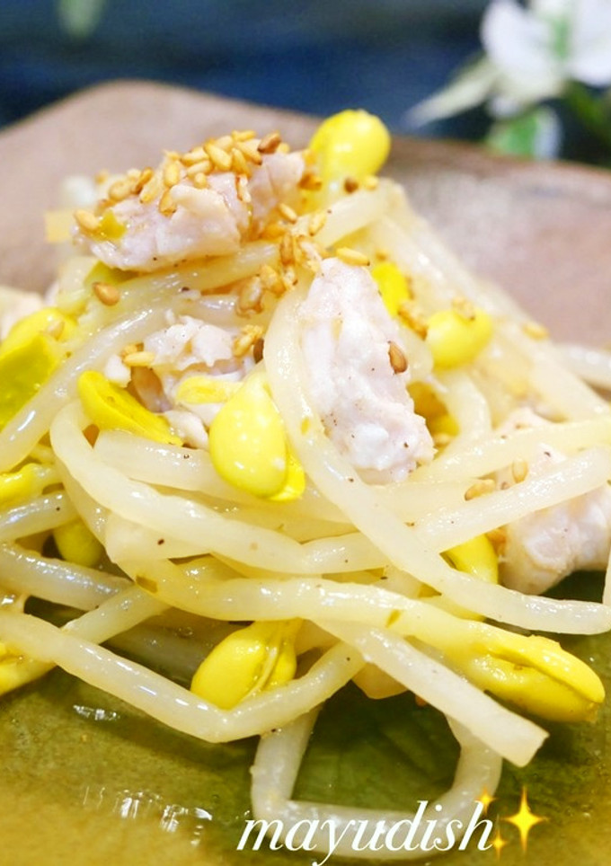 ヘルシー♪豆もやしとササミの和え物-レシピのメイン写真