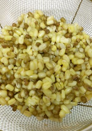 圧力鍋で蒸すと甘ーい緑豆（ムング）大豆も-レシピのメイン写真