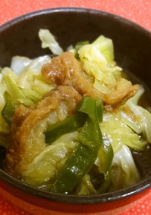 いつもの常備菜　油麩とキャベツの煮びたし-レシピのメイン写真