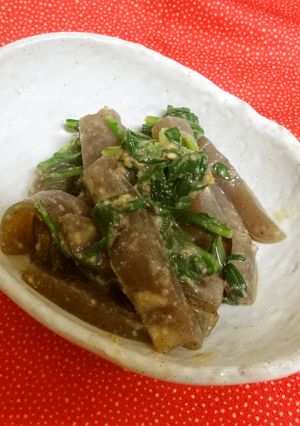 春菊とこんにゃくのゴマ酢和え-レシピのメイン写真