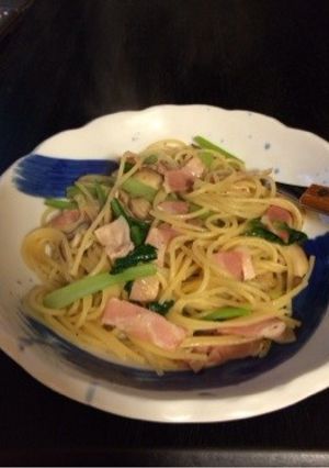 小松菜とベーコンの簡単和風パスタ☆-レシピのメイン写真