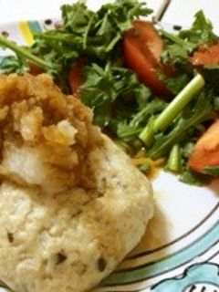 【ルクエ】豆腐と鶏肉の蒸しハンバーグ-レシピのメイン写真