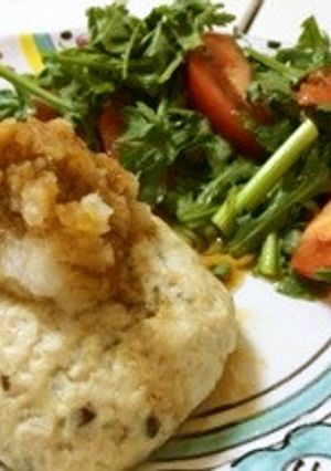【ルクエ】豆腐と鶏肉の蒸しハンバーグ-レシピのメイン写真