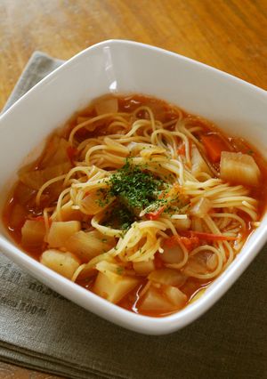 塩麹ミネストローネのパスタ-レシピのメイン写真