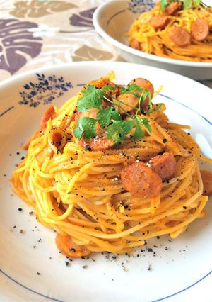 簡単〜☆かぼちゃとウインナーのパスタ-レシピのメイン写真