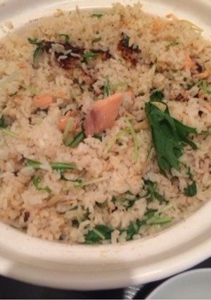 土鍋で鮭と水菜の炊込みご飯-レシピのメイン写真