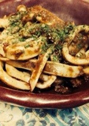 スルメイカとワタの中華ペペロンチーノ風-レシピのメイン写真