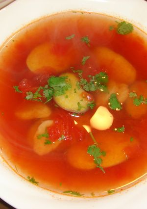 あっさりピリ辛♪薩摩芋のトマトのスープ-レシピのメイン写真