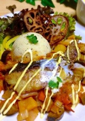 旬野菜でラタトゥイユ☆白身魚カレーソテー-レシピのメイン写真