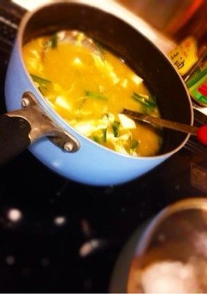 にらと卵のふわふわ味噌汁-レシピのメイン写真