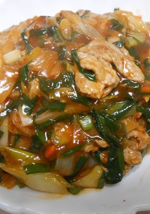 豚小間切れ肉と白菜キムチのあんかけ丼-レシピのメイン写真
