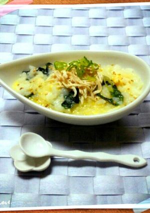 レンジで鶏と卵の中華粥(雑炊)-レシピのメイン写真