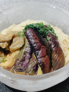 さっぱり!ナスと油揚げの焼き浸しそうめん-レシピのメイン写真