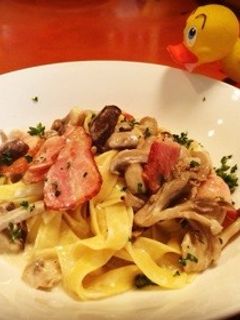 きのことベーコンのクリームパスタ♪-レシピのメイン写真
