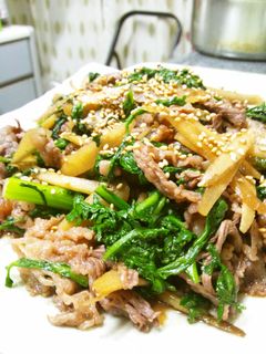 【春菊・ごぼう・牛肉で】甘辛煮-レシピのメイン写真