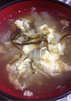 白菜と塩昆布のたまごスープ-レシピのメイン写真