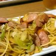 ウインナーとネギの焦がし醤油パスタ