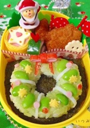 キャラ弁☆クリスマスリース-レシピのメイン写真