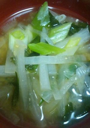 大根とネギわかめの味噌汁♪-レシピのメイン写真