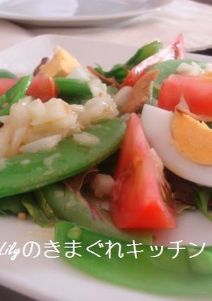 スナップエンドウと茹で卵のサラダ-レシピのメイン写真