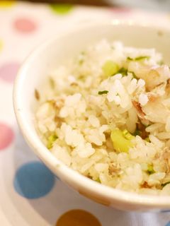 鯵の塩焼きと大根葉の混ぜご飯-レシピのメイン写真