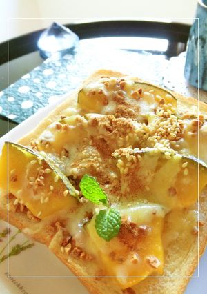 あらびききな粉と南瓜のトースト-レシピのメイン写真