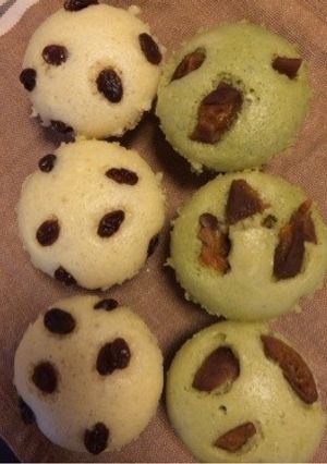 干し柿と抹茶の蒸しパン&プレーン蒸しパン-レシピのメイン写真