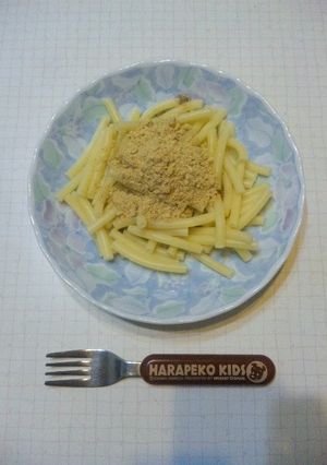 ▼おやつ*マカロニきな粉-レシピのメイン写真