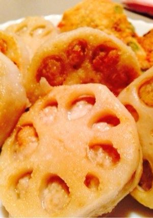 生姜が香る☻レンコンのはさみ焼き-レシピのメイン写真