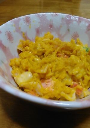 レンジで簡単！かぼちゃとハムのサラダ-レシピのメイン写真